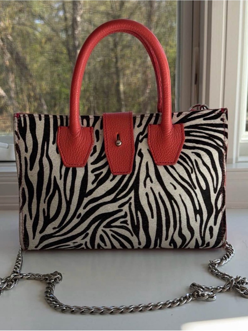 Candy Woolley Zebra Print cross body bag